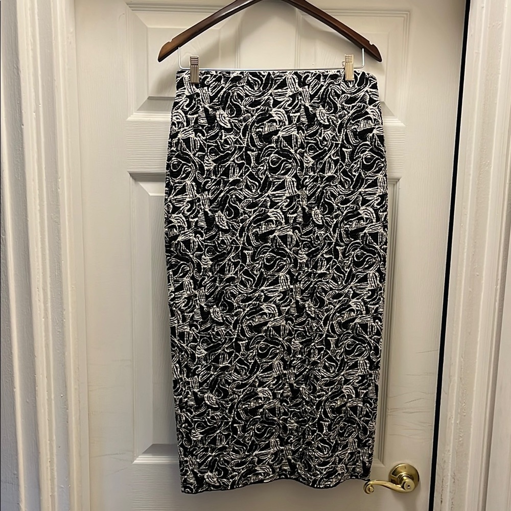 Black and White Midi Pencil Skirt by Bar III